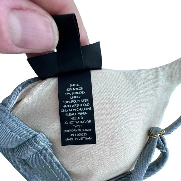 LA Hearts Pacsun silver bikini top triangle Large Adjustable Straps Swim Summer - Picture 4 of 7